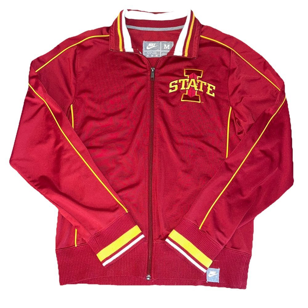Nike Iowa State Cyclones Men's Size: M Red Full Zip Warm Up Track Jacket‎